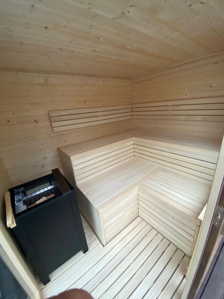 Interior del sauna a medida