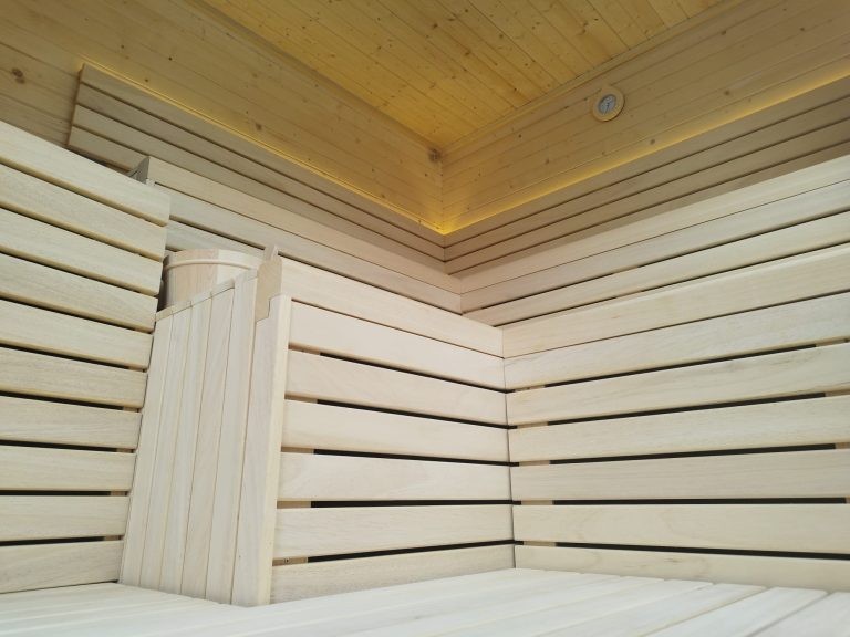 Interior del sauna a medida